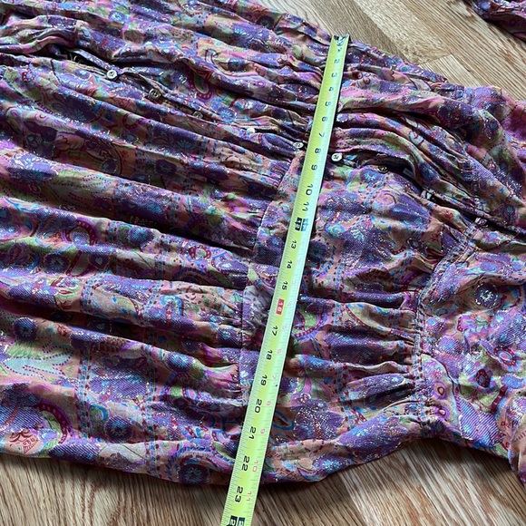 NWT Free People Paisley Chiffon Maxi Dress Silk Blend Small - Picture 6 of 15